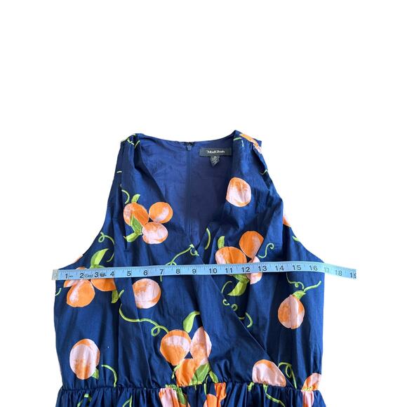 ModCloth Peach Print Instant Energy Faux-Wrap Dress Size 8 MISSING BELT - Picture 10 of 13